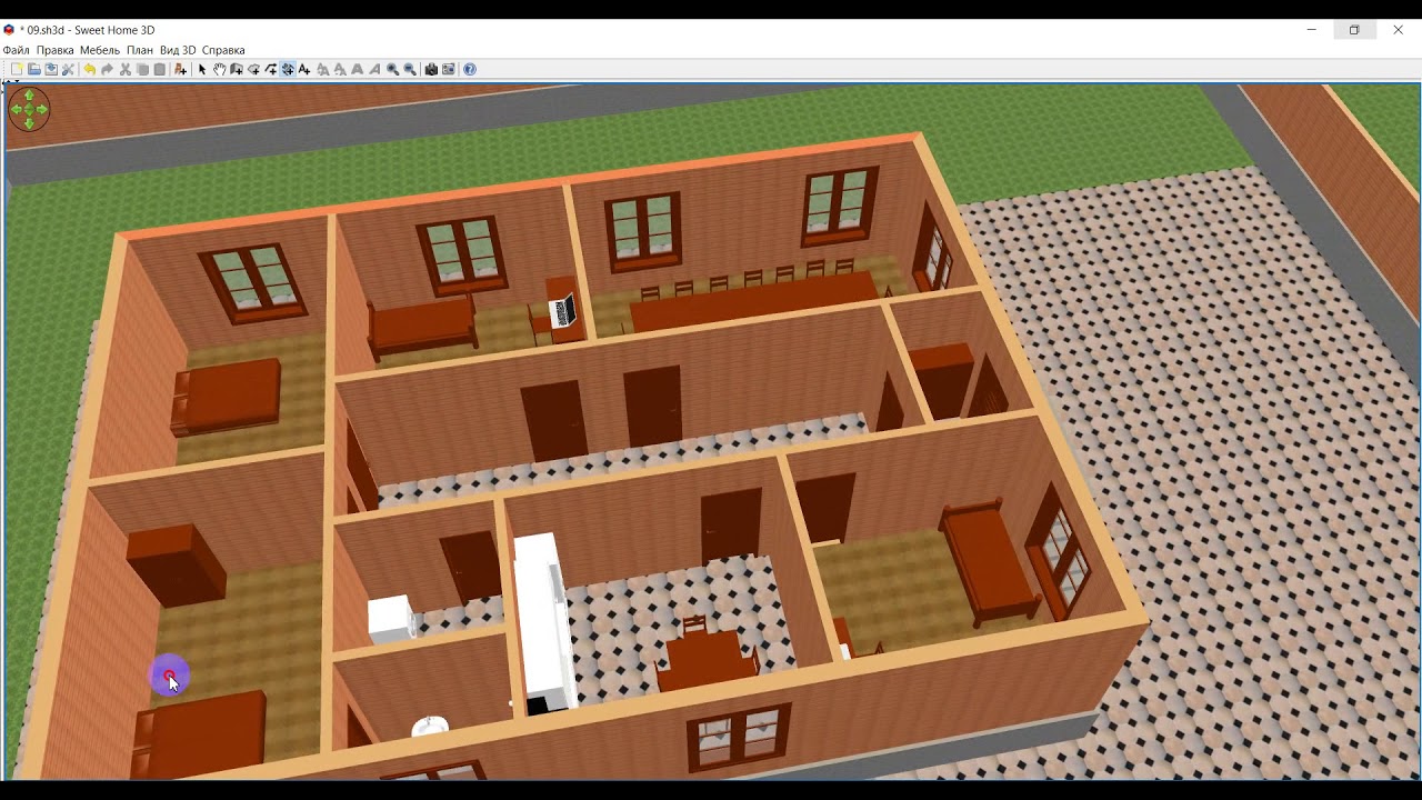 Уй чизмаси Uy proekti bir qavatli 3D kurinishida Home drawing in 3d case