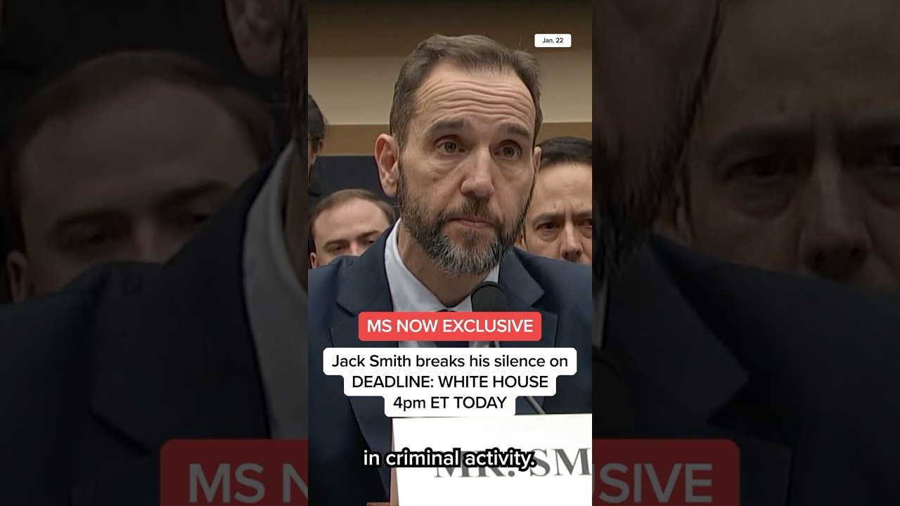 MS NOW EXCLUSIVE: Jack Smith breaks his silence on DEADLINE: WHITE HOUSE 4pm EST TODAY