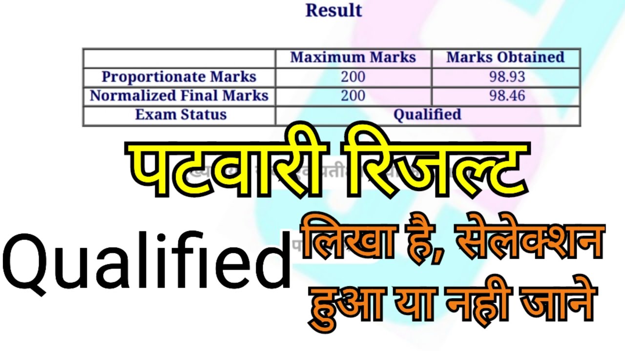 Patwari result | Qualified | waiting | merit | Qualified वालो का क्या होगा |