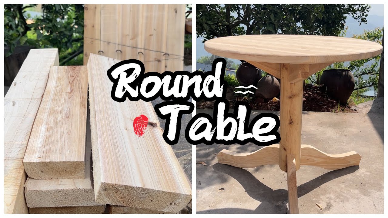 Rural Carpenter's Masterpiece: Handmade Round Table Using 1000-Year-Old Techniques