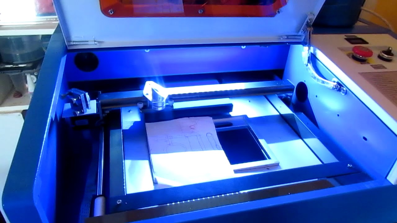 láser co2 40w chino prueba grabado y corte