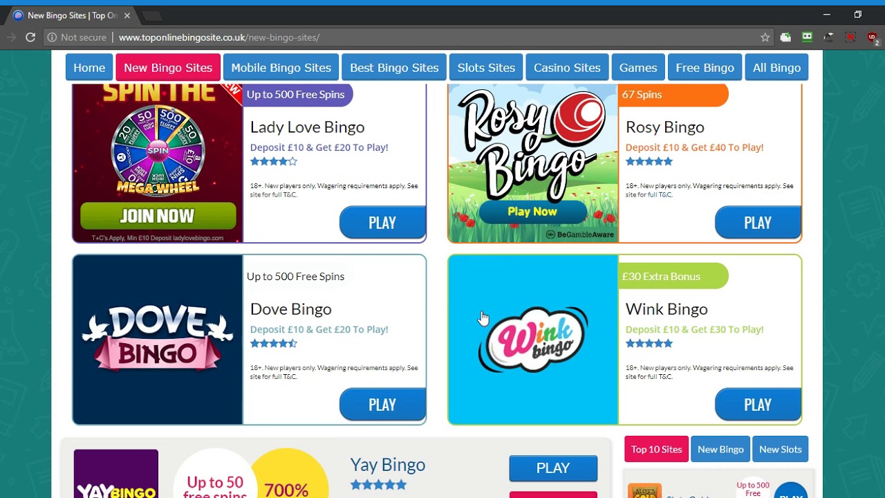 Top Online Bingo Sites UK | New Bingo Sites UK | List of Best Online Bingo Sites UK