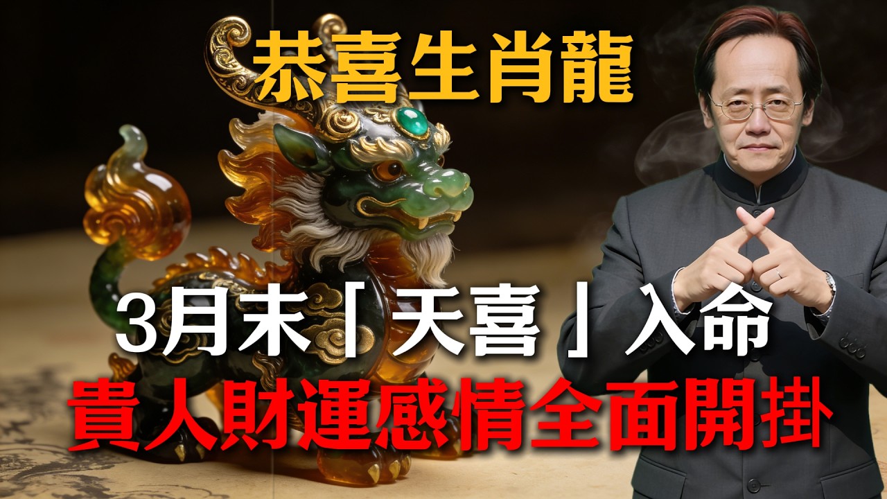 恭喜生肖龍！2026年3月末「天喜」入命，這10天是翻身關鍵，不看此視頻將後悔莫及！#倪海廈 #命理 #生肖 #運勢