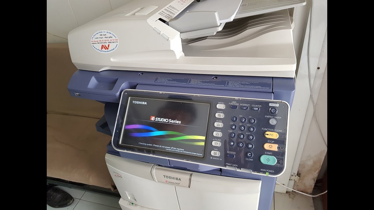 Hướng dẫn cài máy photocopy Toshiba E307 E305 E306 E308 copy, in, scan qua mạng