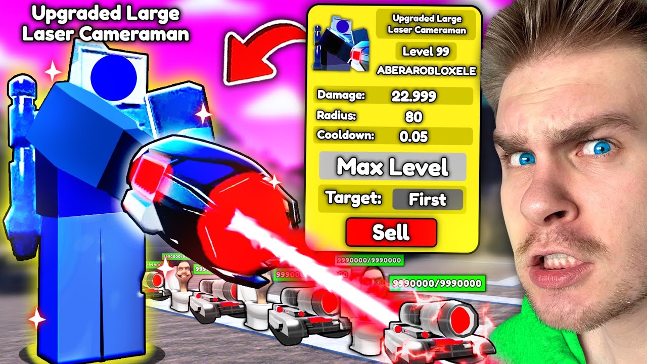 KUPIŁEM (za 999 ZŁ) ⚠️ NOWY *UPGRADED* LASER CAMERAMAN ⛔️ (100.000 DPS) 🚽 w Toilet Tower Defense! ✅