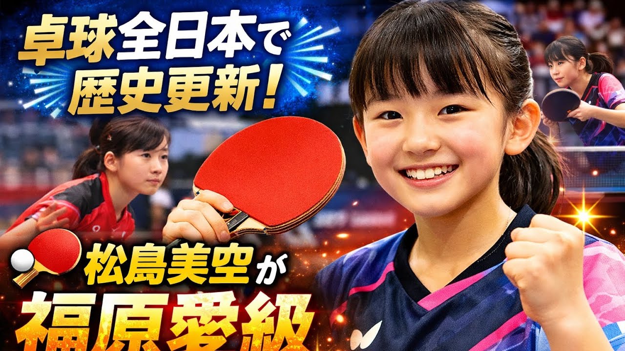 🌟🏓 卓球全日本で歴史更新！松島美空が福原愛級の記録達成