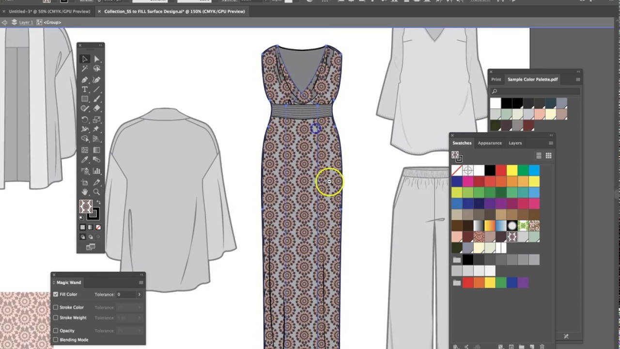 ADOBE ILLUSTRATOR: Filling Artwork and Transforming Pattern Swatches (Surface Design)