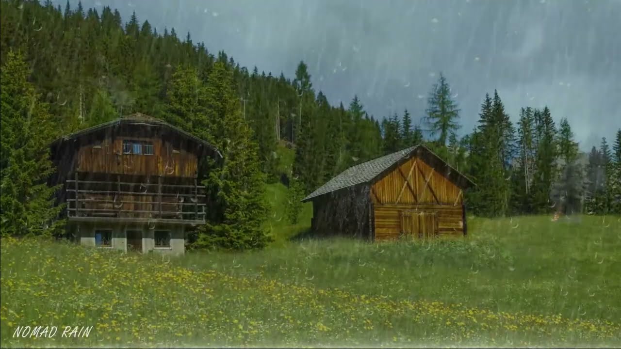 Nomad Rain in Switzerland: Gentle Rain on Metal Roof in Alpine Meadows | Appenzell