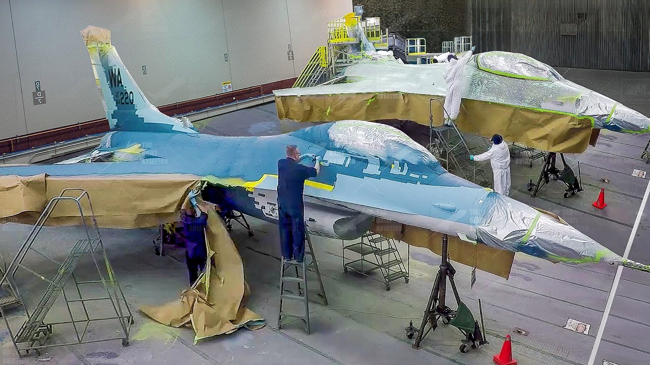 Inside US Massive Spray Shop Painting Millions $ Fighter Jets By Hands
