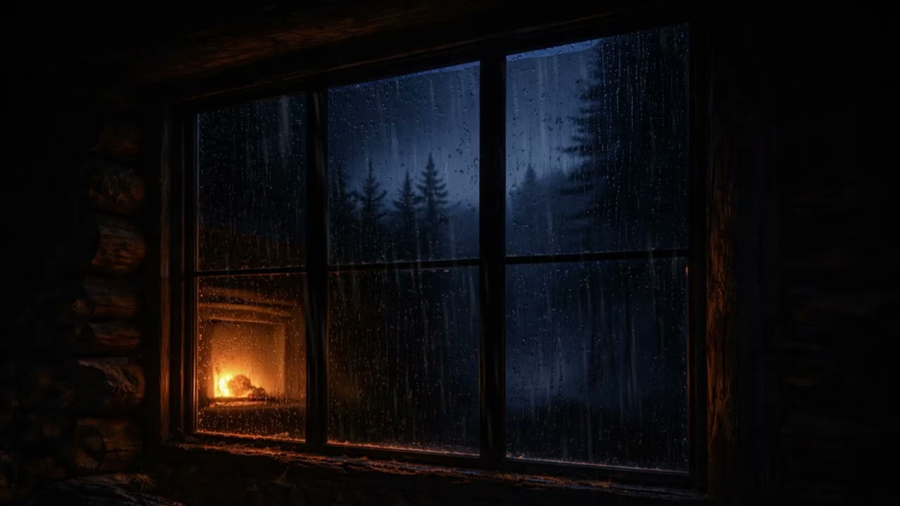 10 Hours Rainy Night by the Cabin Window 🌧️| Deep Sleep Sounds