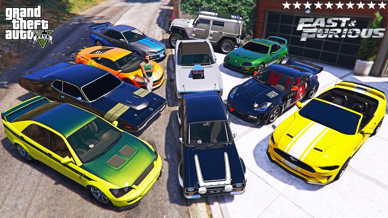 GTA 5 - Stealing FAST AND FURIOUS Vehicles with Franklin! (Real Life Cars #20)