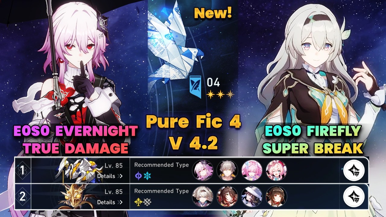 E0S0 Evernight True Damage & E0S0 Firefly Super Break | New PureFiction 4 | V4.2 | 3 Stars | HSR |