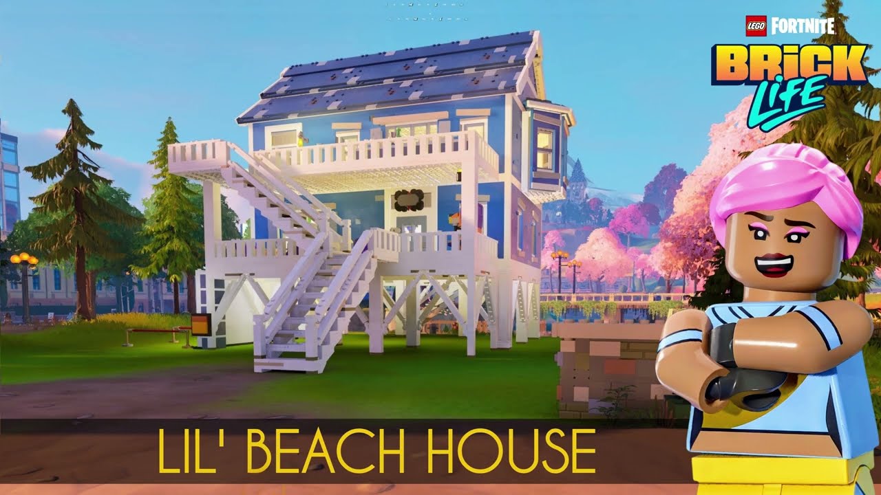LIL' BEACH HOUSE  - Hair Salon and Shop - House Tour in Lego Fortnite Brick Life