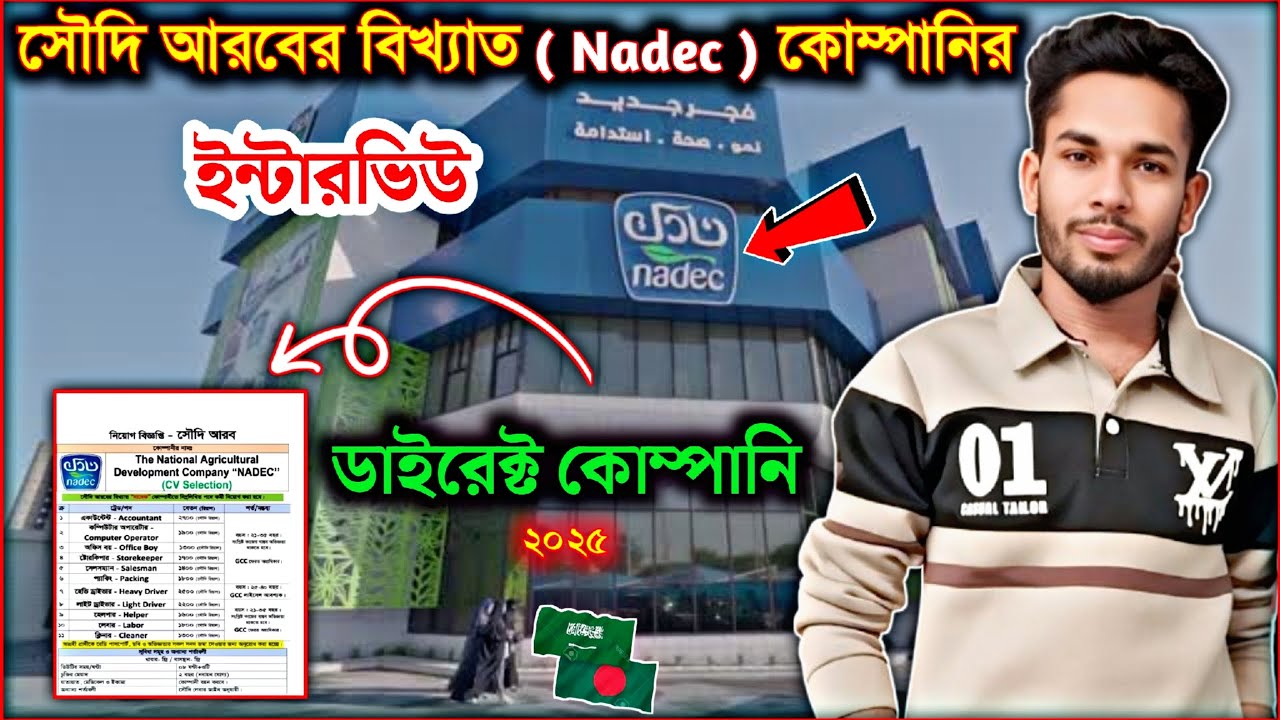 সৌদি আরবের বিখ্যাত Nadec কোম্পানিতে নিয়োগ 🇸🇦অরিজিনাল কোম্পানিতে ইন্টারভিউ আপডেট 🔰 Saudi Arabia