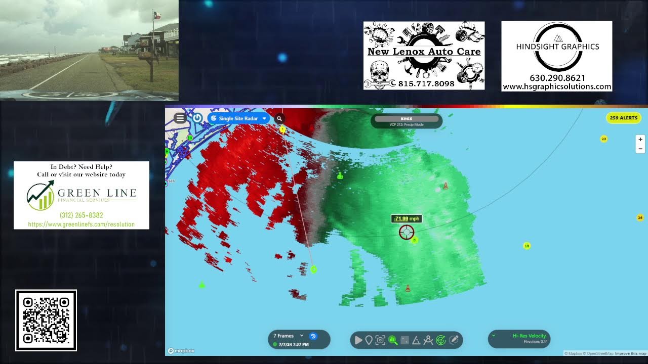 🌊🌀 Live streaming from Surfside Beach, Texas! 🏖️ Stay tuned for updates on #HurricaneBeryl's impact.