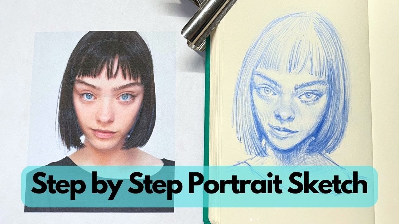 Step by Step Portrait Sketch | Draw in sketchbook with me #realtime #sketchbook #portraitdrawing