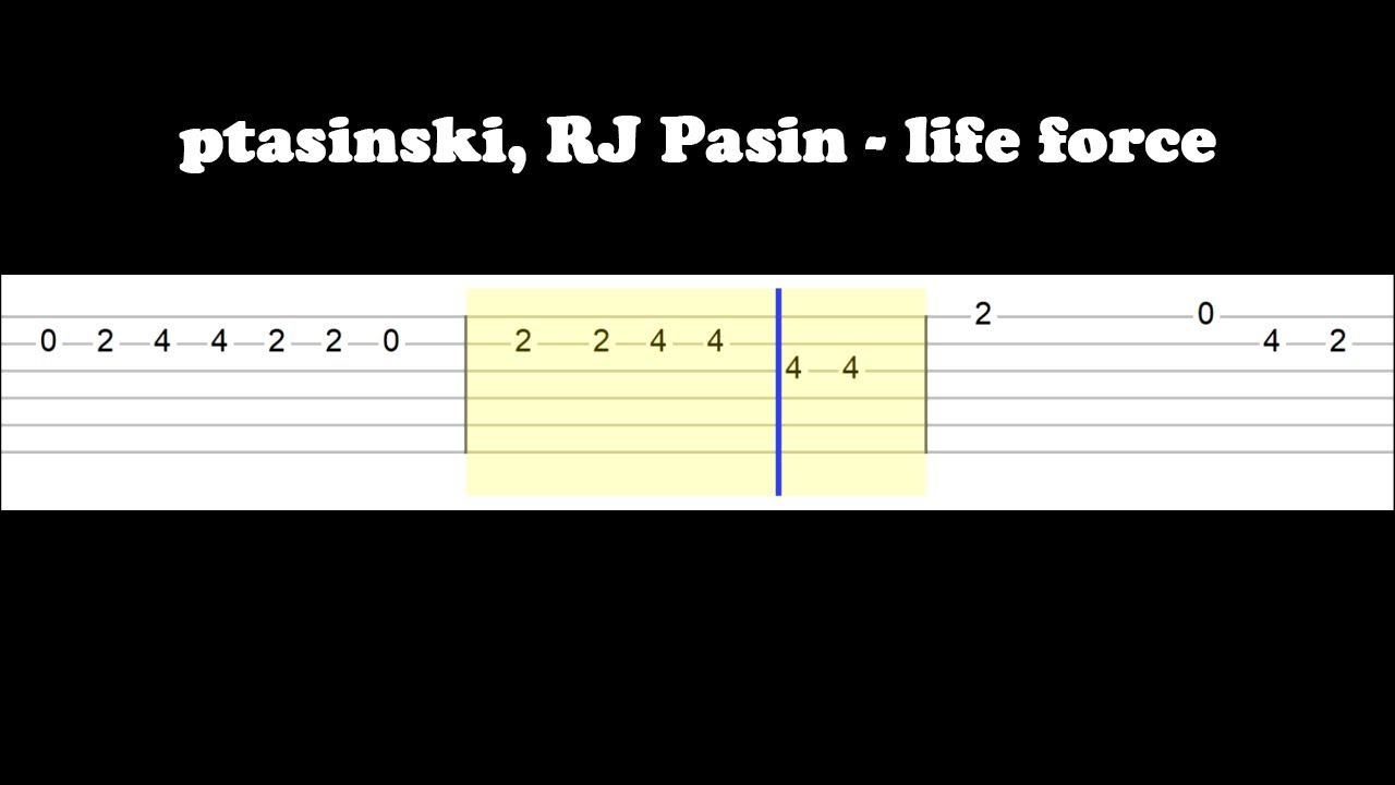 ptasinski, RJ Pasin - life force (Easy Guitar Tabs Tutorial)