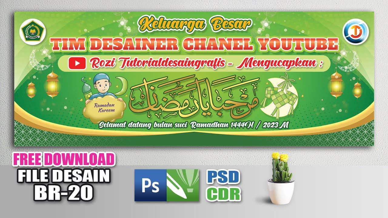 Tutorial Cara Desain Banner #ramadhan di #coreldraw dan #photoshop - Free Template CDR PSD