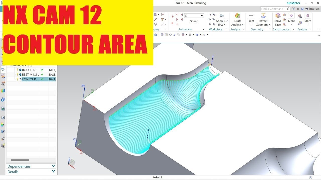 NX CAM || Contour Area machining|| how to use contour area in bottle mold machining in NX CAM