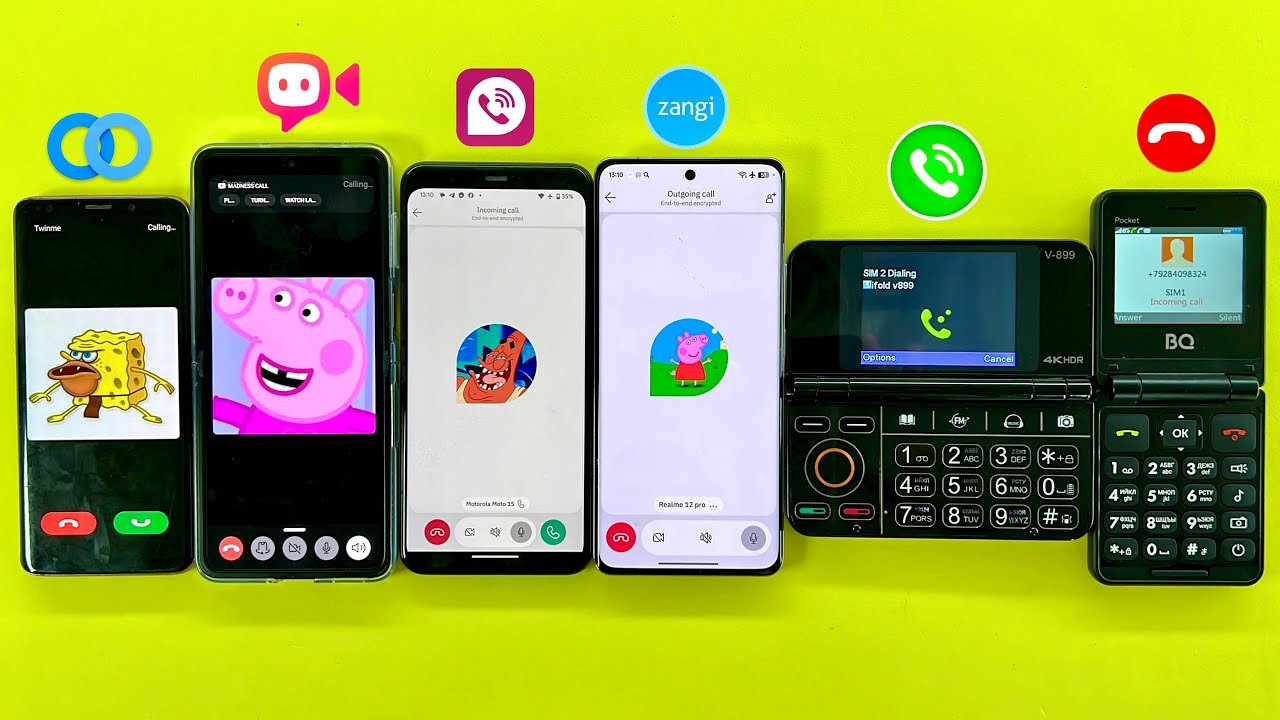 Incoming & Outgoing Call China Fold Calling BQ POCKET / Social Networking Twinme+TeleGuard+JusTalk 