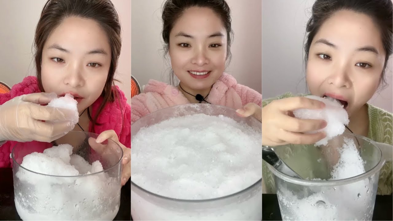 White Ice Eating ASMR | Crushed Ice | Ice Eating