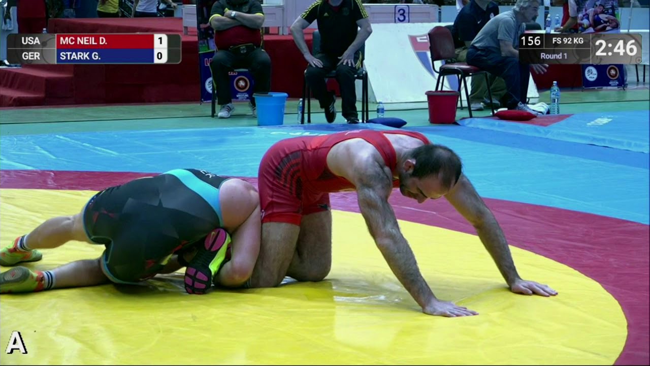 Round 1 FS - 92 kg: D. MC NEIL (USA) v. G. STARK (GER)