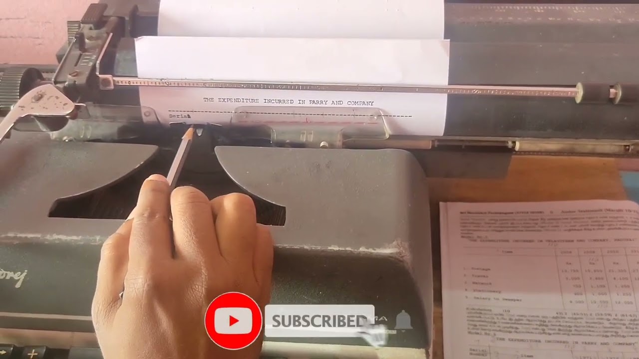 Typewriting English Junior Statement | Model 6 | Typewriting statement serial number calculation