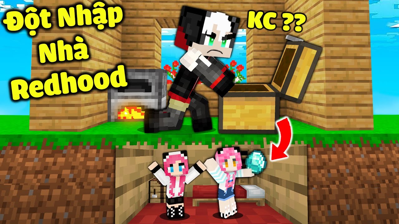MỀU THỬ THÁCH ĐỘT NHẬP VÀO NHÀ TROLL REDHOOD TRONG MINECRAFT*MỀU TROLL REDHOOD BẰNG CĂN NHÀ SIÊU NHỎ
