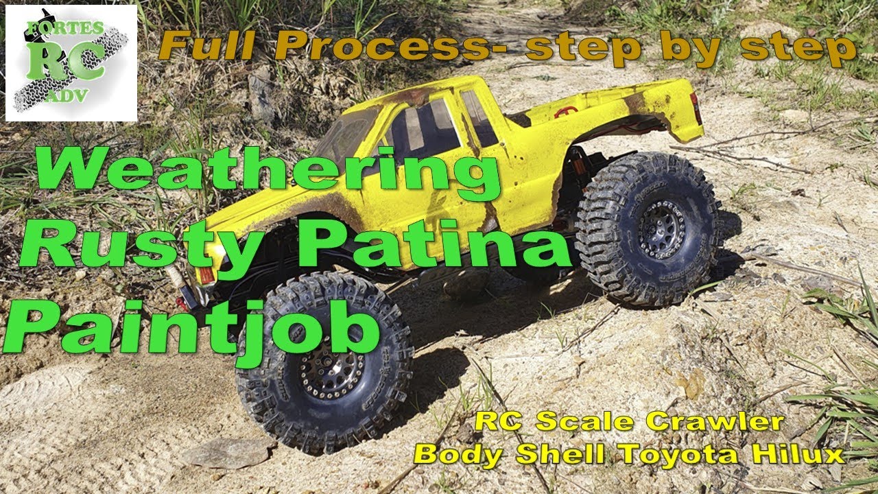 Weathering Rusty patina paintjob - Toyota Hilux lexan body shell - RC Scale Crawler