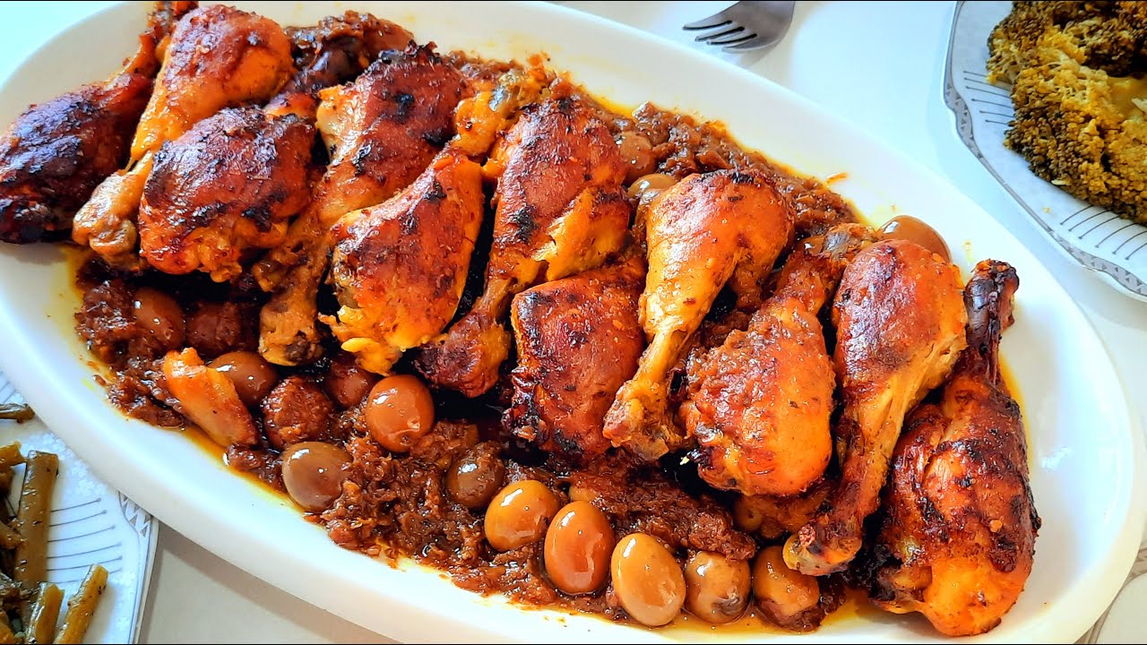 ألذ دجاج 🐓مدغمر ومحمر في الفرن فحال ديال الأعراس🇲🇦 متشبعوش منو👌😋