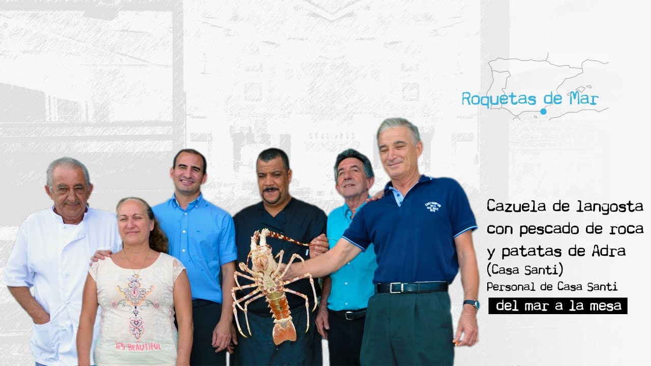 Cazuela de langosta con pescado de roca y patatas de Adra