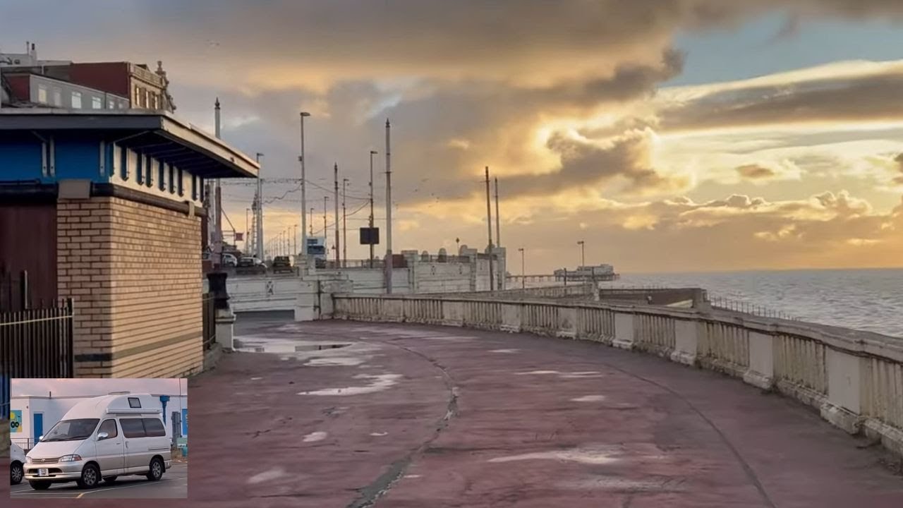 Blackpool promenade campervan parkup | awesome views for £12.50 for 24hr