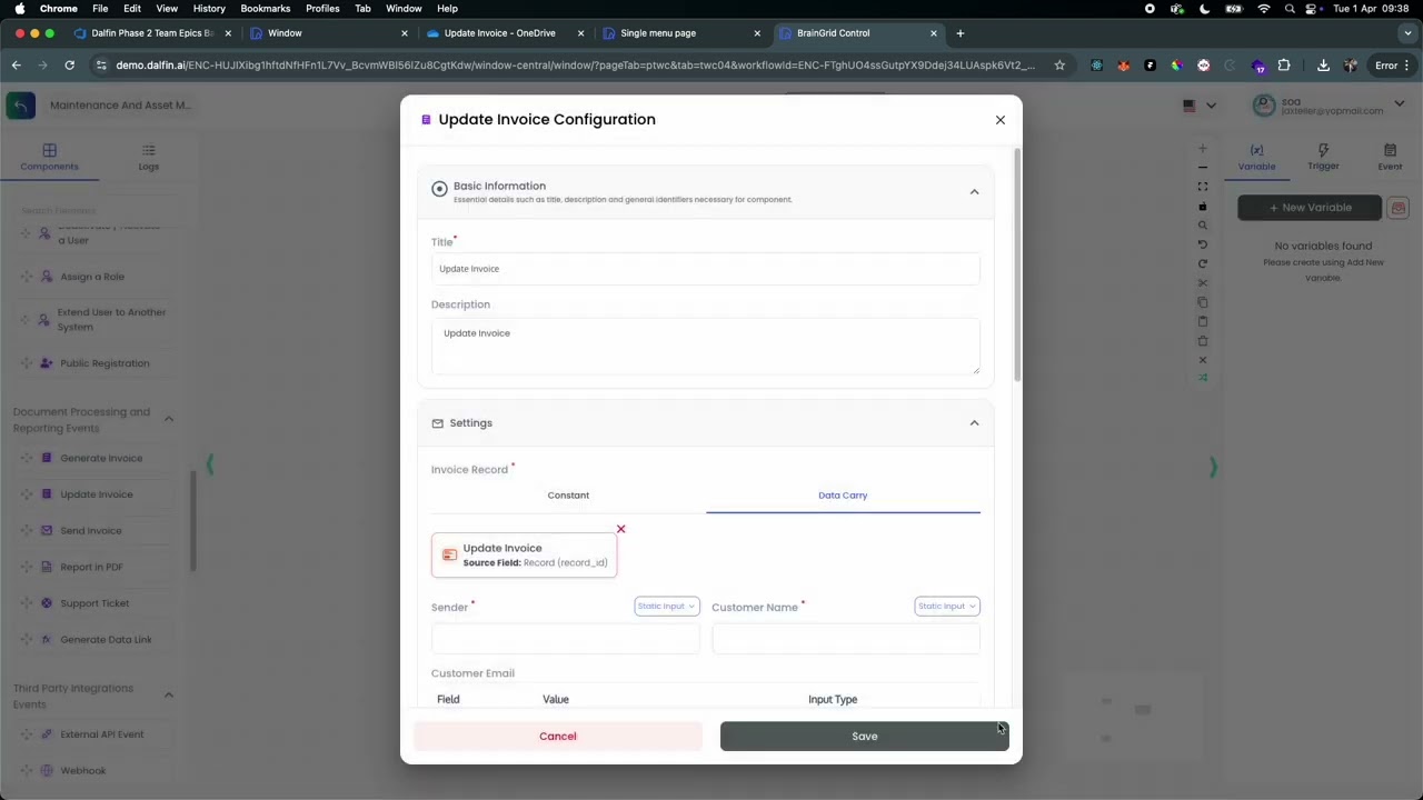 How to Update Invoices Automatically in Dalfin Workflow 🧾🔄