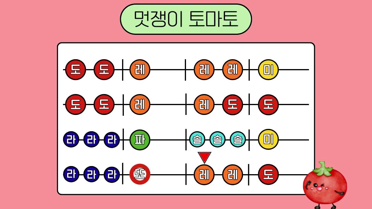 8음 색깔악보 | 멋쟁이 토마토 (저학년용)