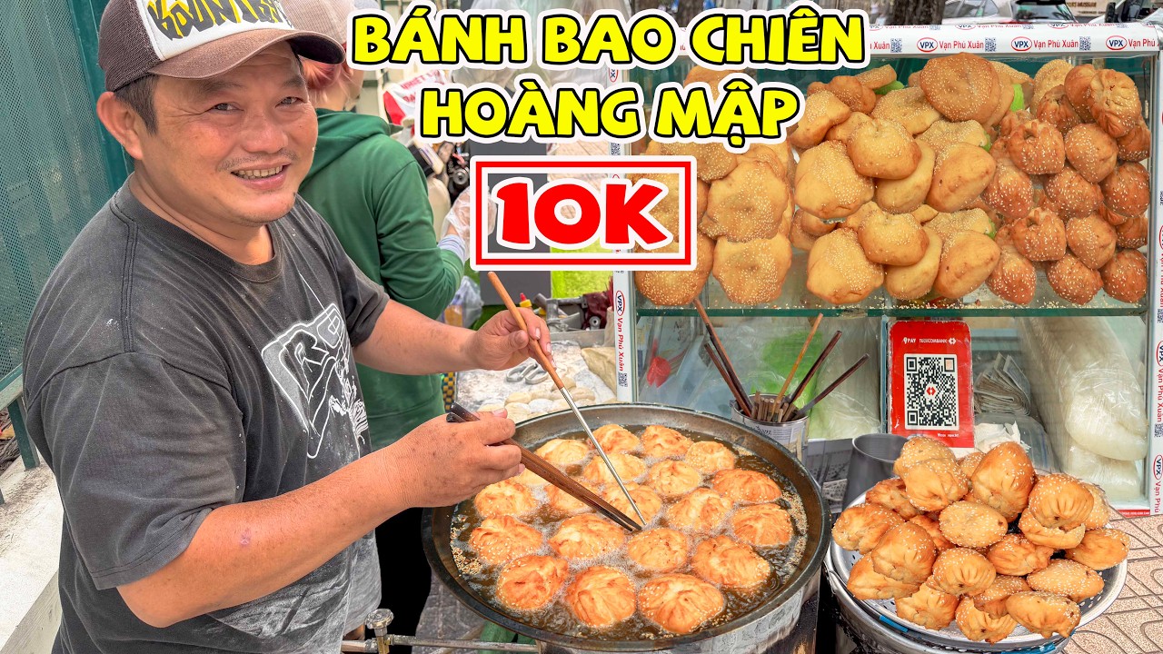 Xe BÁNH BAO CHIÊN HOÀNG MẬP 10K Gia Truyền Đời Thứ 3 Thu Hút Khách Nước Ngoài Từ Âu Đến Á