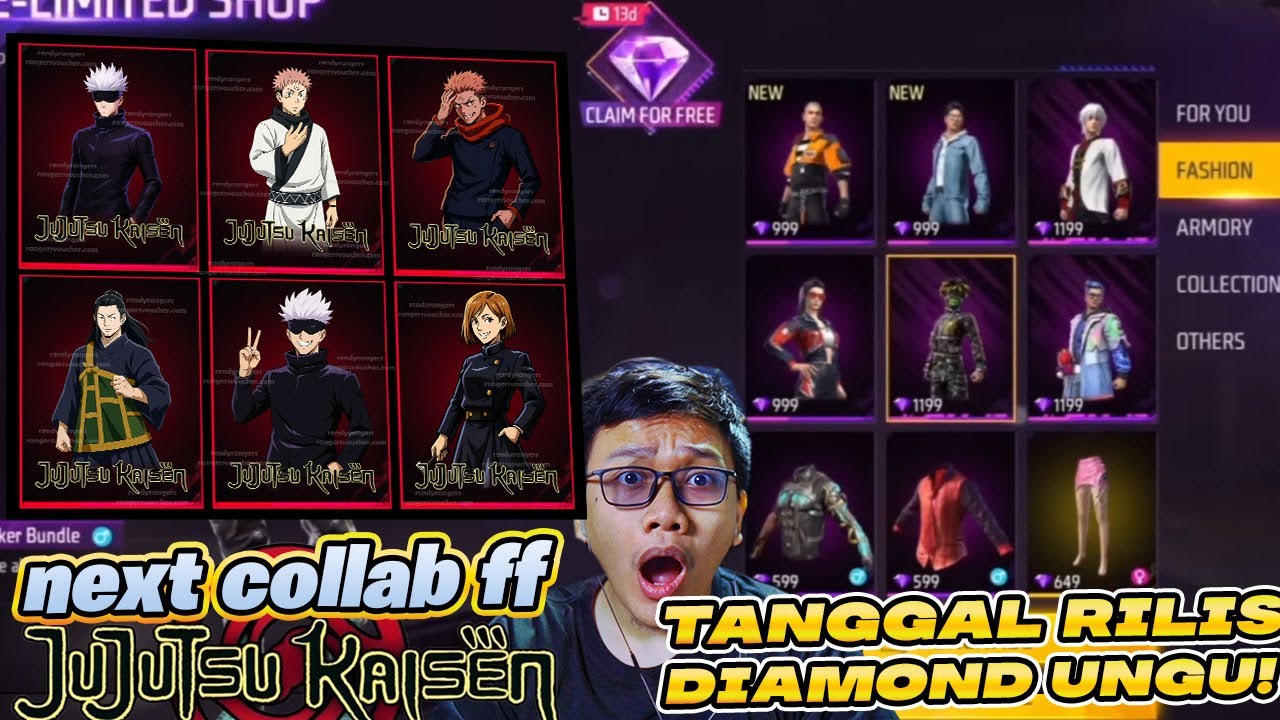 COLLAB FF TERBARU! JUJUTSU KAISEN X FF! EVENT YG DITUNGGU DIAMOND UNGU!