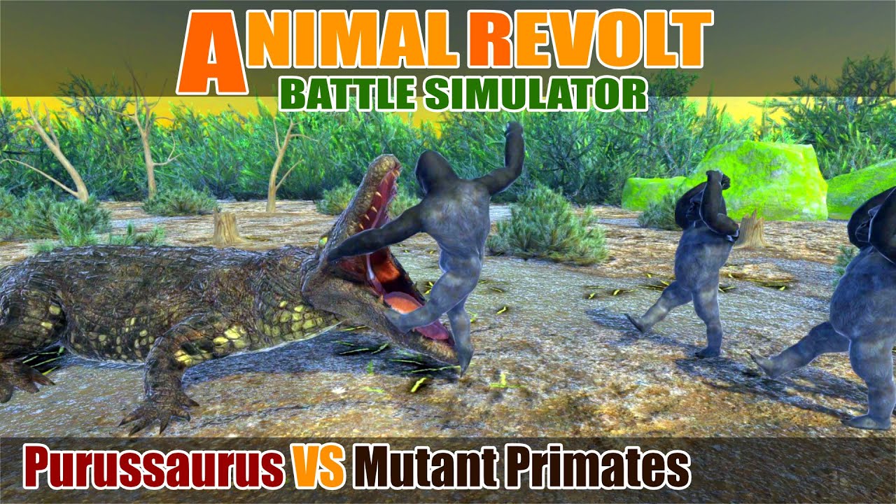 Purussaurus vs Mutant Primates - Animal Revolt Battle Simulator