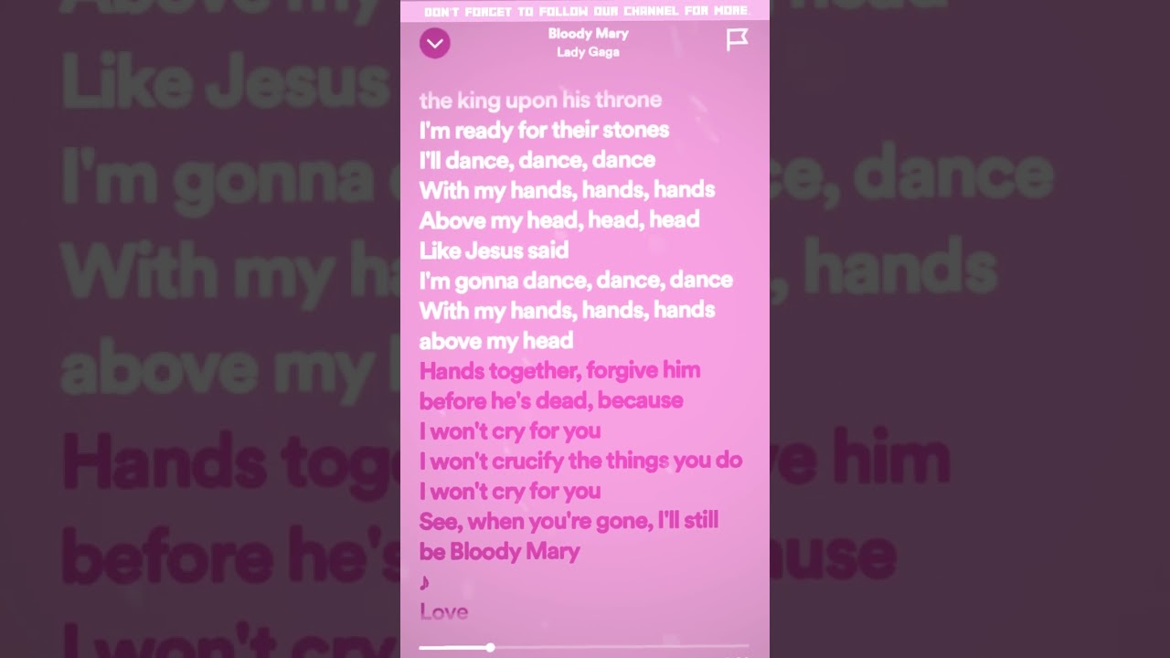 Lady Gaga - Bloody Mary (Lyrics)