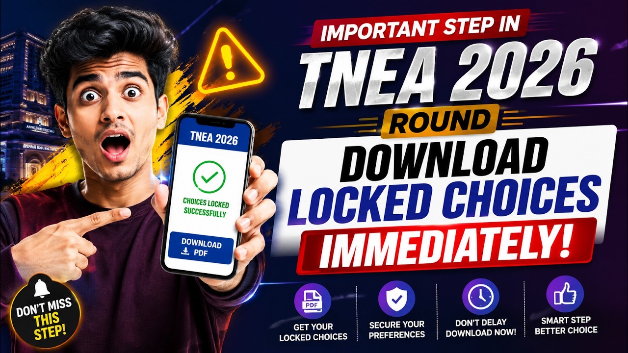 ⚠️ TNEA 2026: Download Locked Choices NOW! | Important Step After Choice Locking