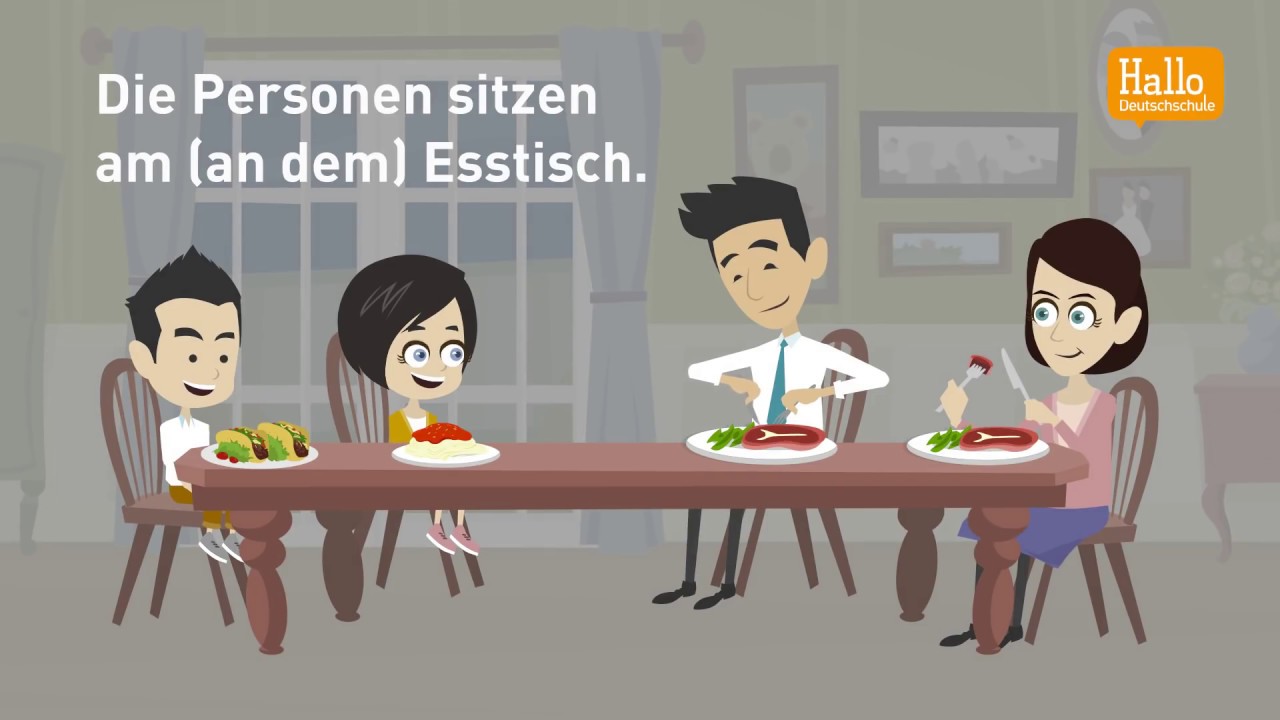 Deutsch lernen mit Dialogen / Lektion 48 / Wechselpräpositionen / Dativ oder Akkusativ