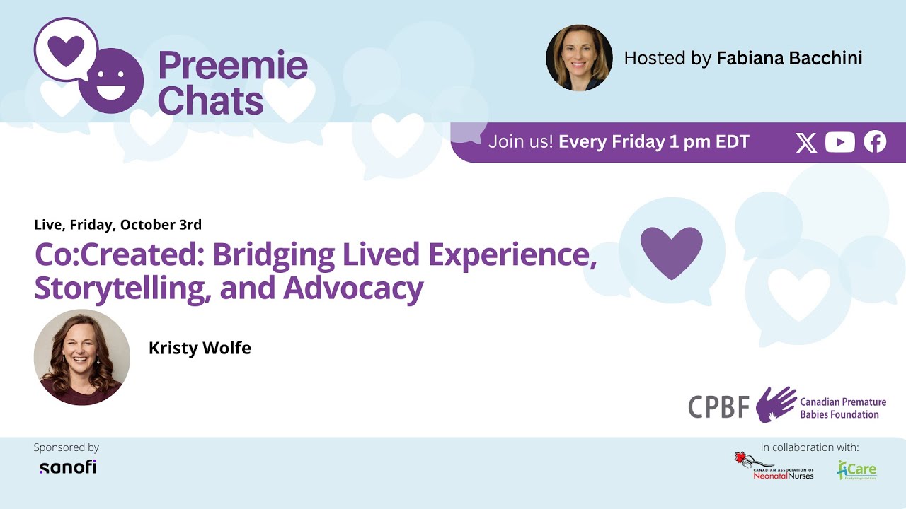 LIVE - Preemie Chats - Kristy Wolfe - October 3, at 1 pm EDT