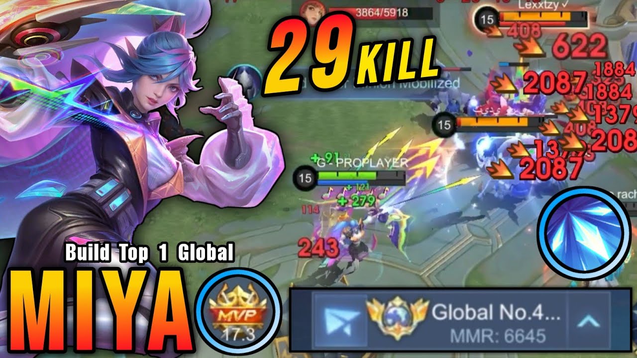 Miya 29 Kills, Road To Top 1 Global Miya!! - Build Top 1 Global Miya ~ MLBB