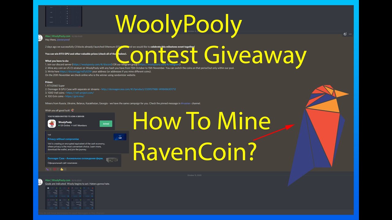 Как майнить RVN (Ravencoin) | Конкурс и розыгрыш от WoolyPooly