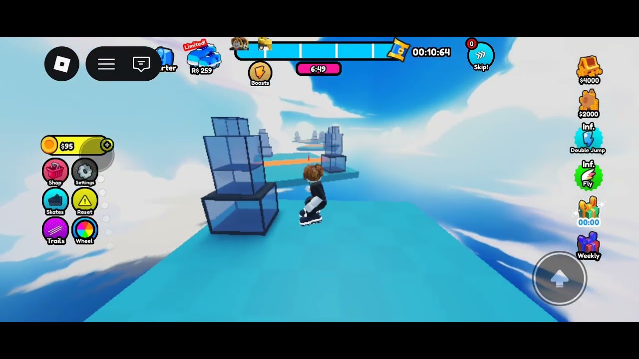 Skate parkour race. Roblox gameplay.