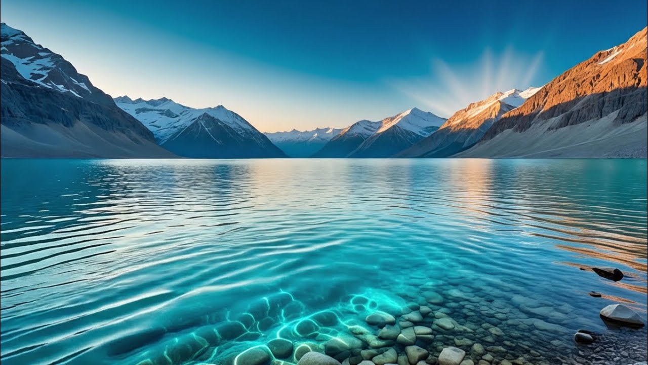 Alpine Lake at Sunset 🌄 Deep Sleep Nature Sounds | Mountain Ambience