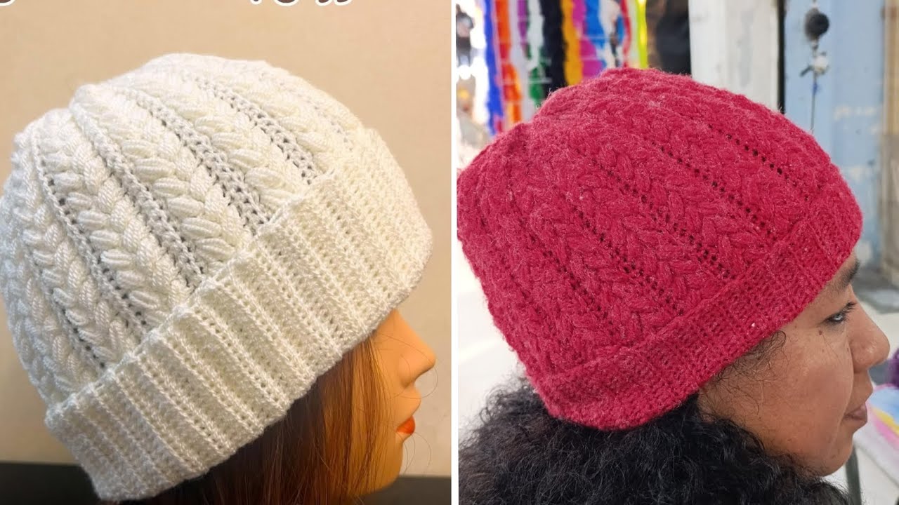 Gorro tejido en vertical tamaño adulto