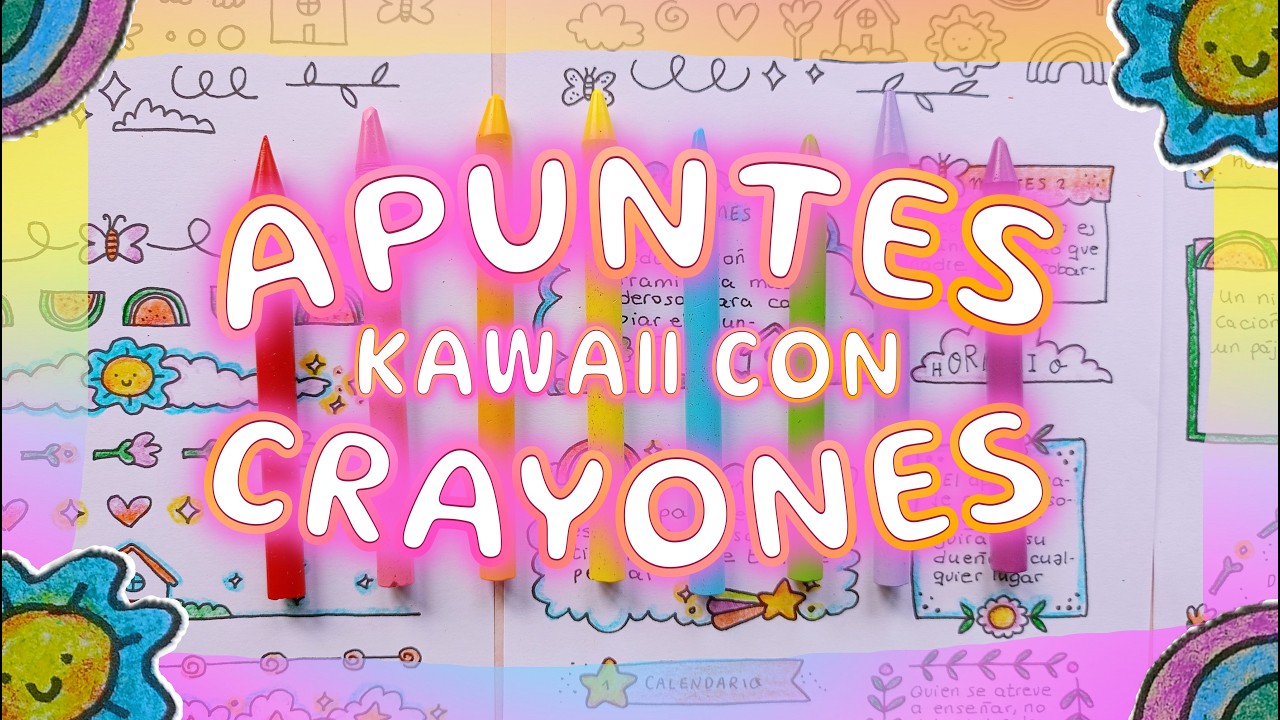 APUNTES BONITOS CON DIBUJOS KAWAII 🥰🌈 MARCOS, BORDES, RECUADROS Y TÍTULOS PARA CUADERNOS #apuntes