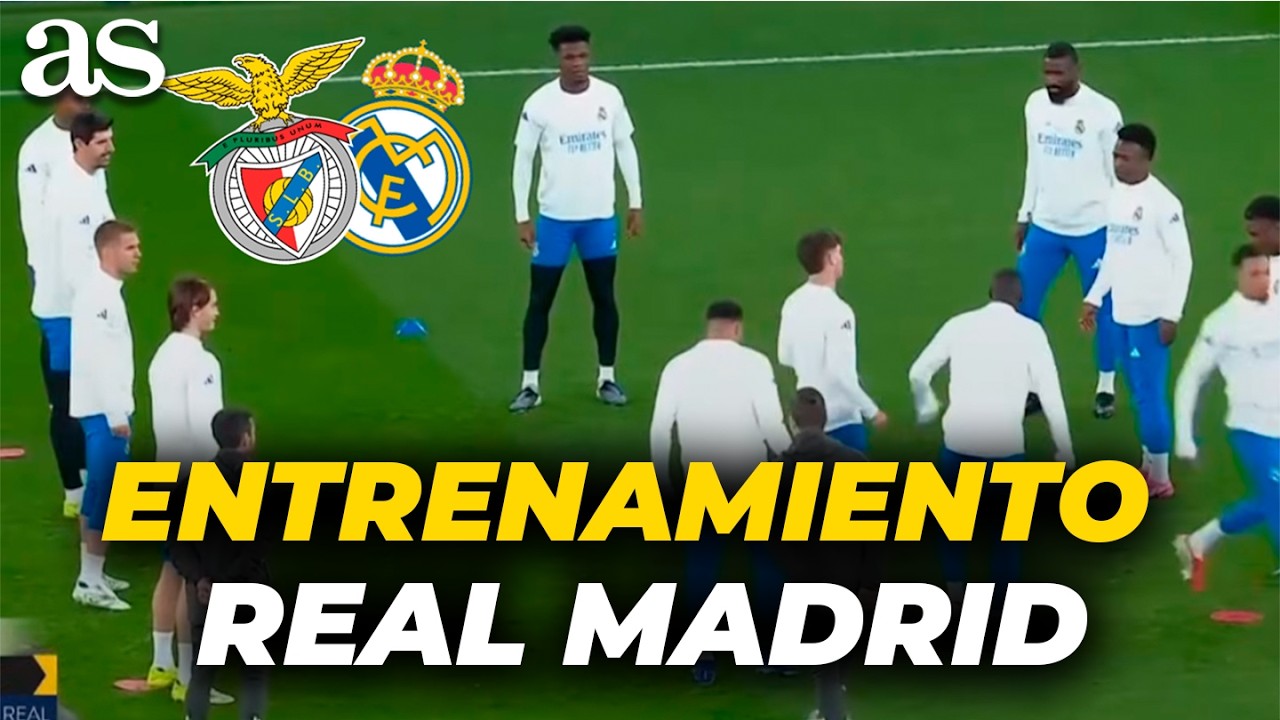 ENTRENAMIENTO completo del REAL MADRID en LISBOA previo al BENFICA