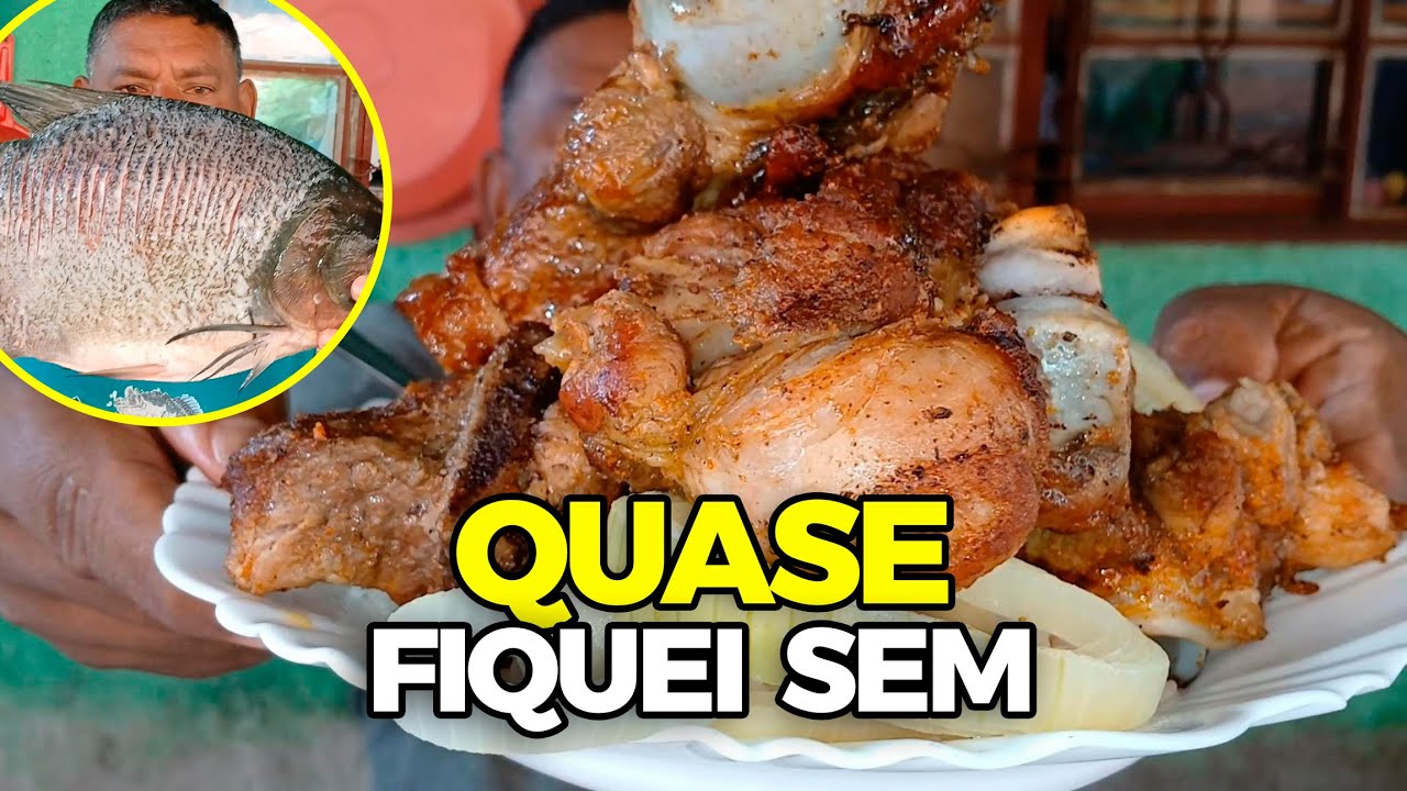 ELA TIROU A COMIDA DO MEU PRATO 😂🍖 Carne de Porco Frita e Peixe ao Molho - Homem Guloso