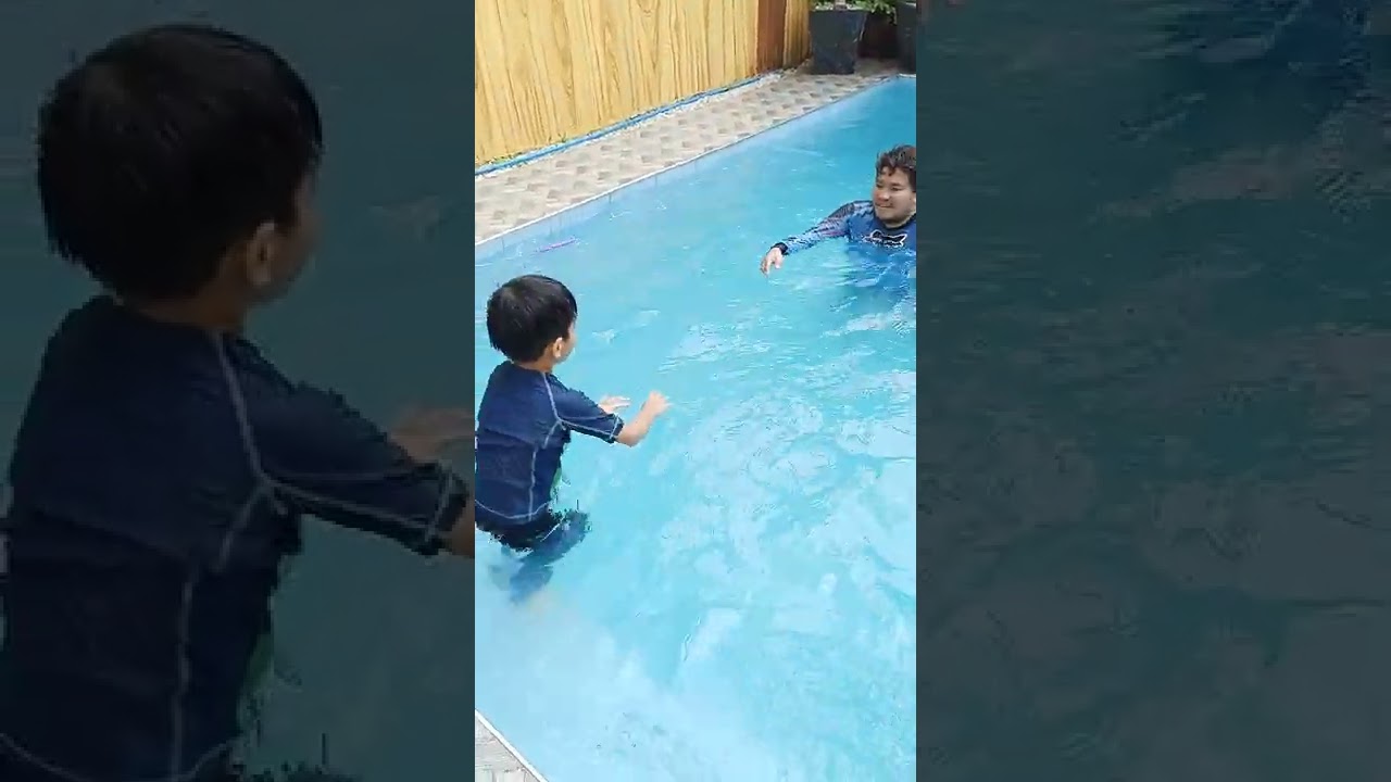 SWIMMING LESSON WITH COACH in PRIVATE SWIMMING POOL #shorts #privatepool #swimminglesson #swimming